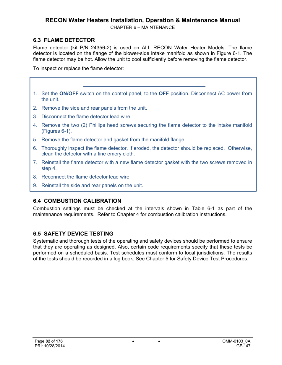 AERCO RECON 1000 User Manual | Page 82 / 178