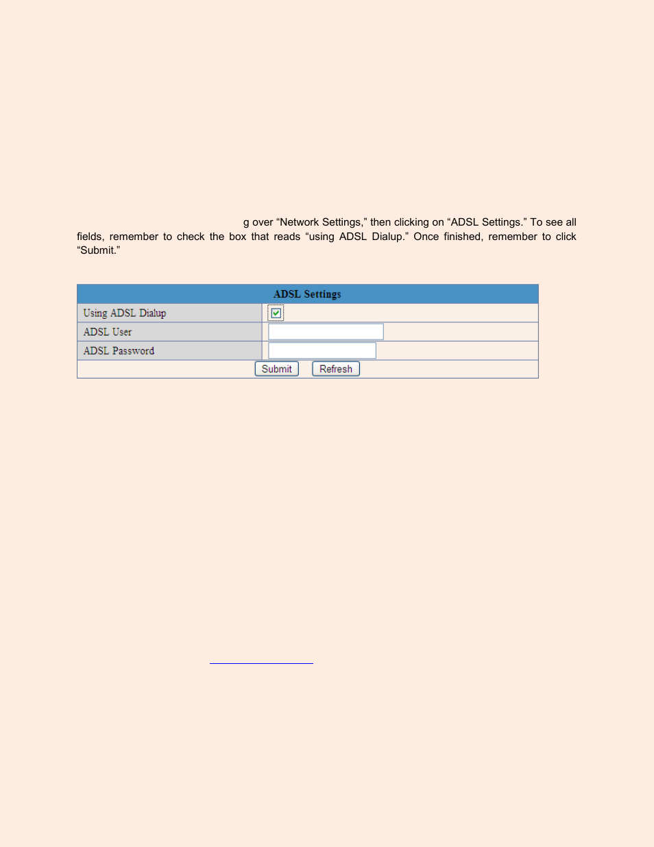 Adsl settings, Port forwarding on different routers | Agasio A603W User Manual | Page 31 / 54
