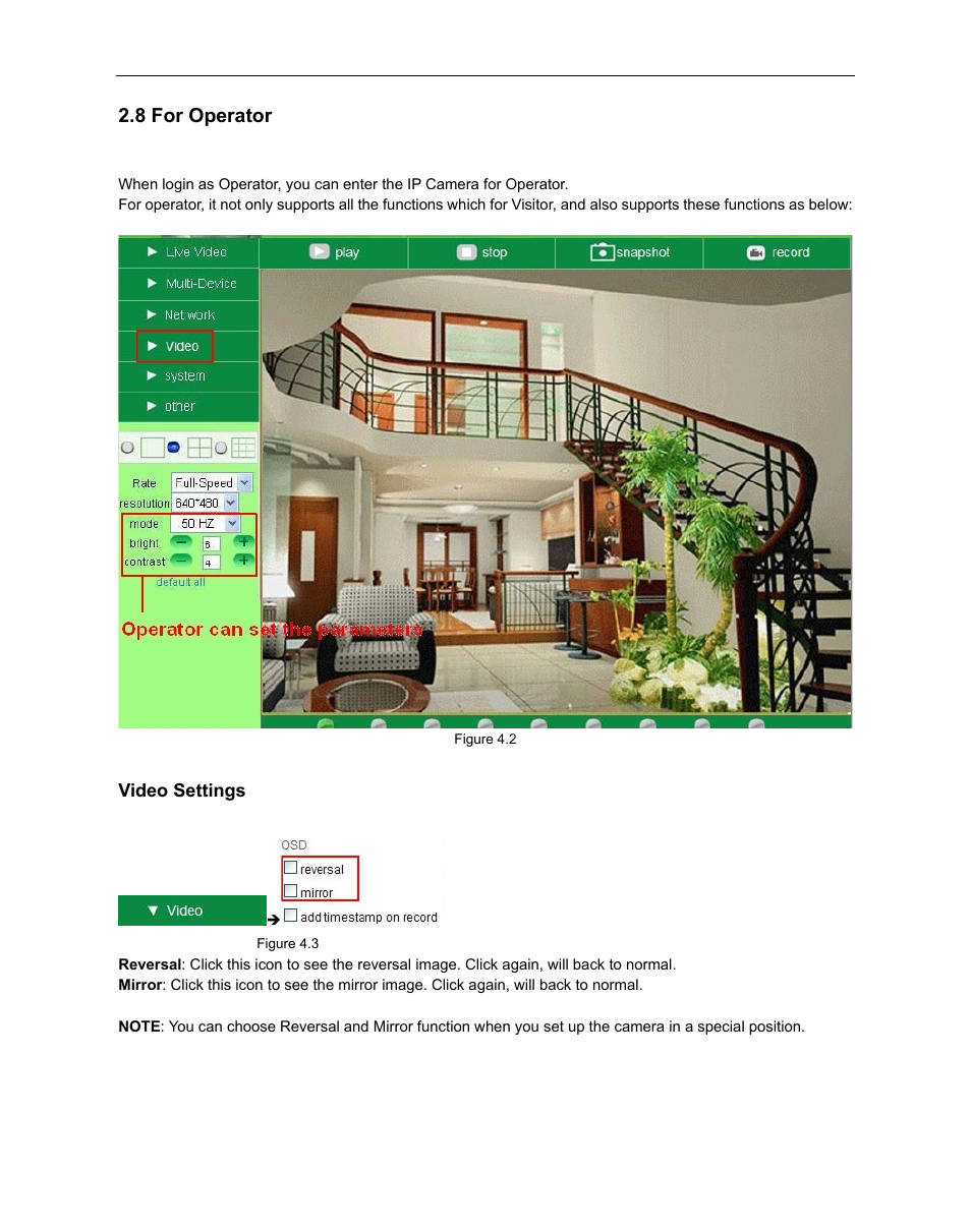 8 for operator, Perator, Video settings | Agasio A612W User Manual | Page 20 / 52