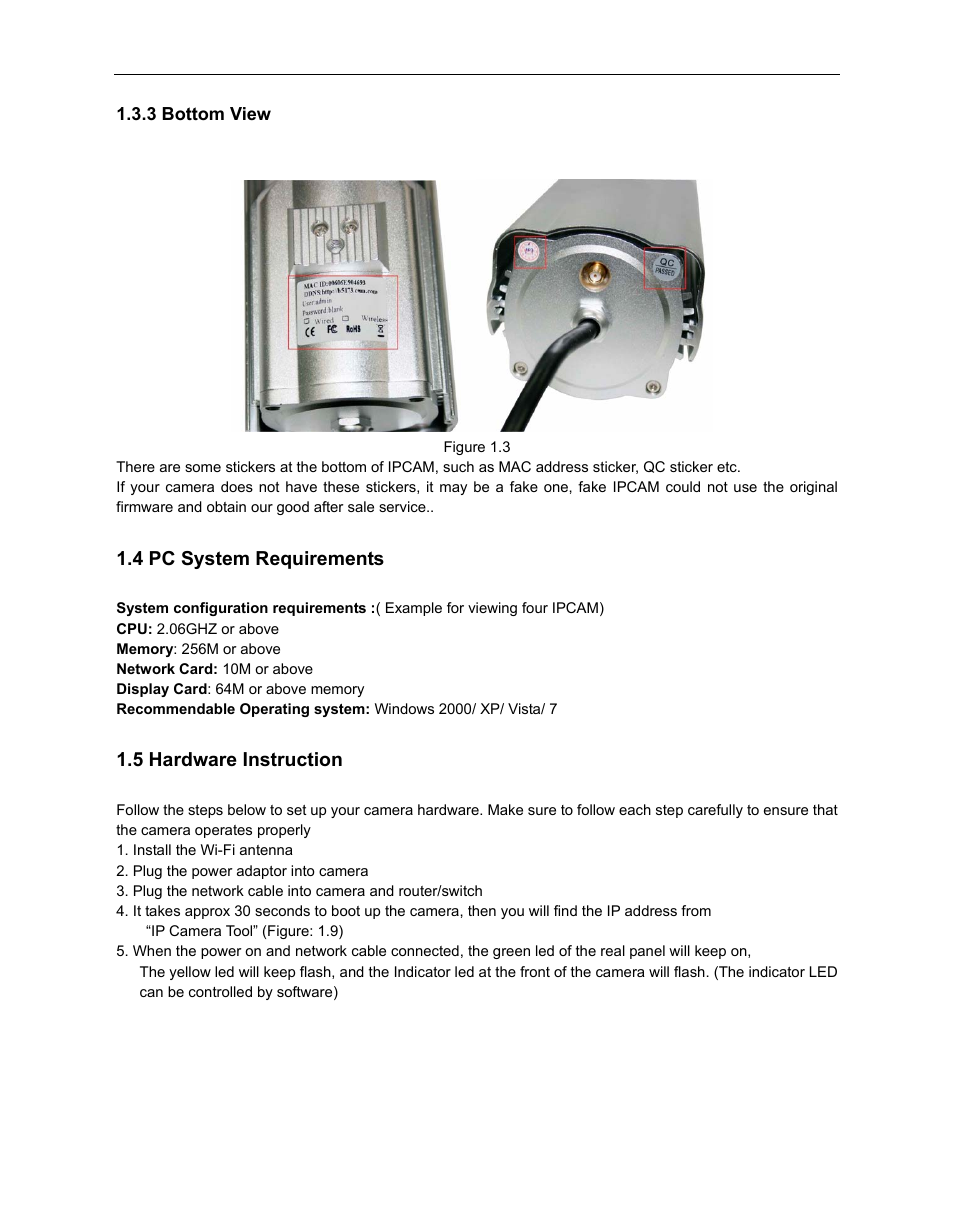 4 pc system requirements, 5 hardware instruction, Ystem | Equirements, Ardware, Nstruction, 3 bottom view | Agasio A612W User Manual | Page 5 / 52