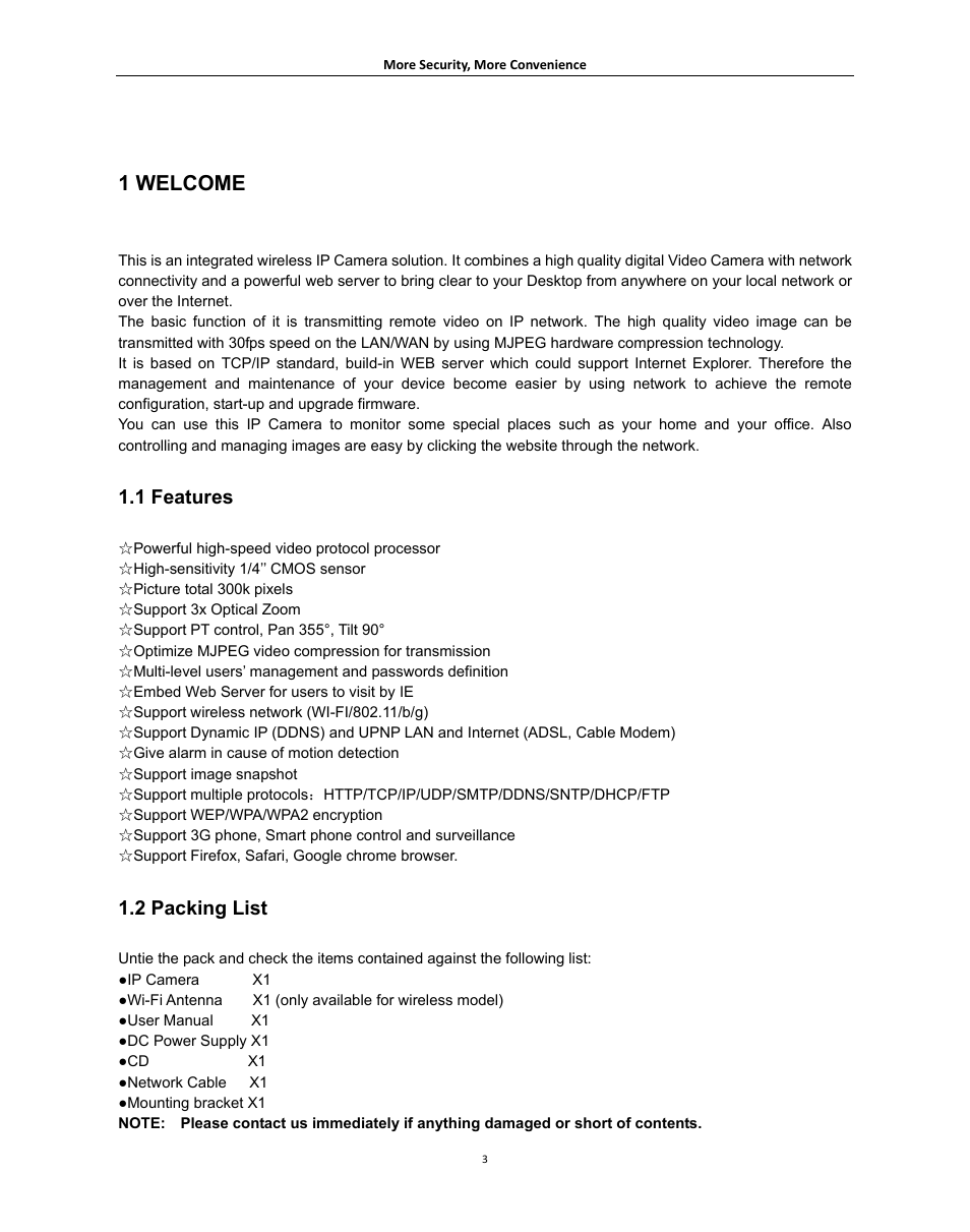 1 welcome, 1 features, 2 packing list | Eatures, Acking | Agasio A621W User Manual | Page 3 / 54