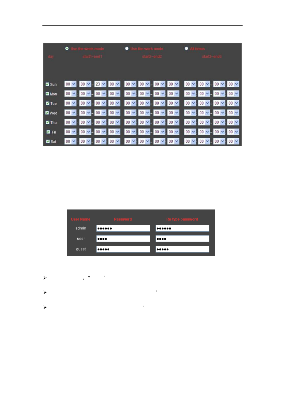 Alarm time setting, Dvance, Etting | User management, 4 advance setting | Agasio A632W User Manual | Page 17 / 24