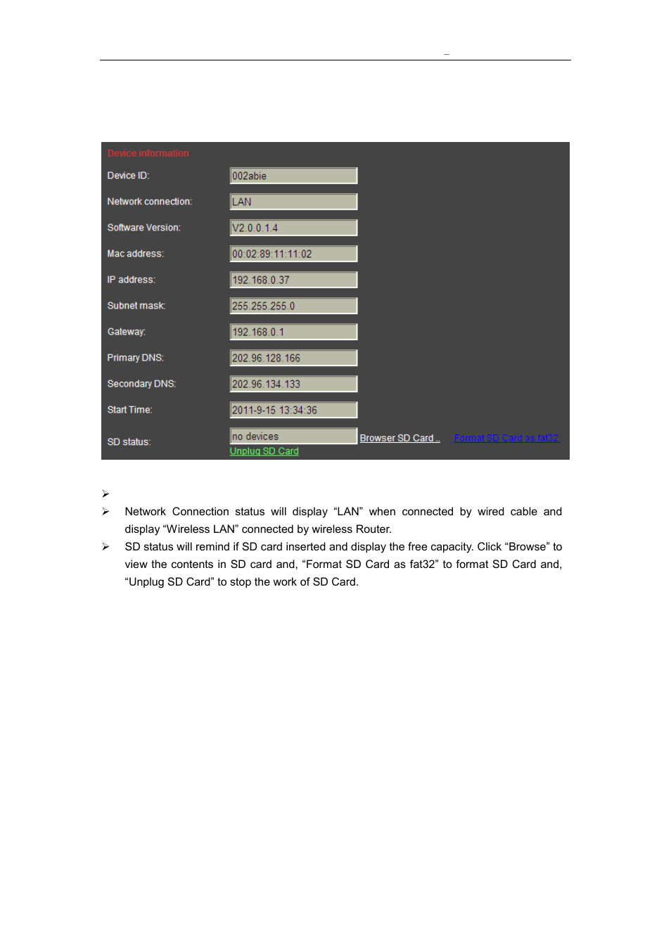 Ystem, Etting, Device information checking | 5 system setting page | Agasio A632W User Manual | Page 20 / 24