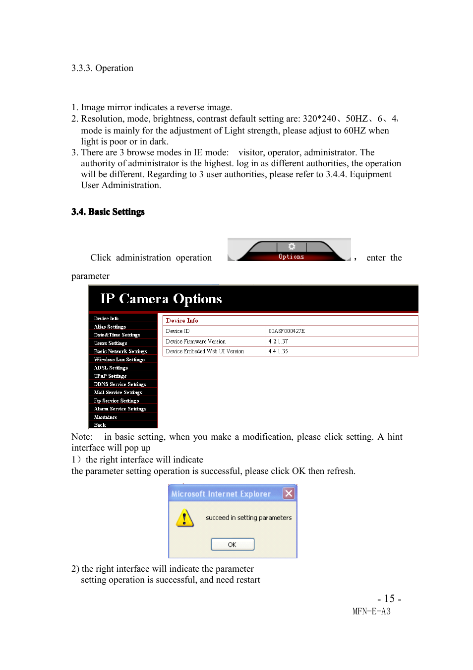 Operation, Basicsettings, Basic settings | Agasio M105I User Manual | Page 15 / 30