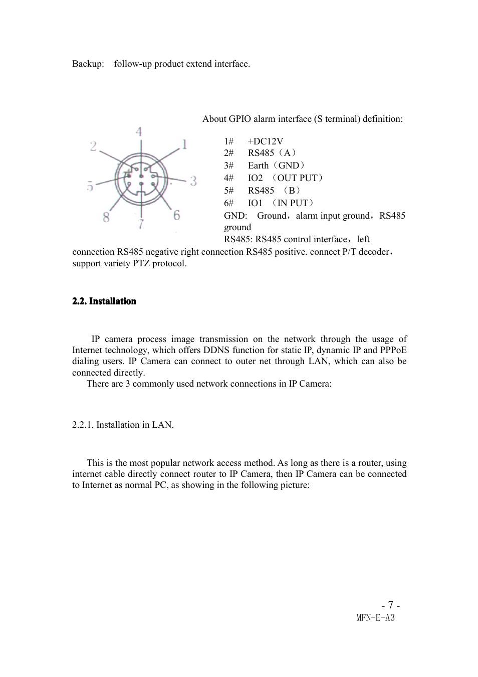 Installation, Installationinlan, Installation in lan | Agasio M105I User Manual | Page 7 / 30