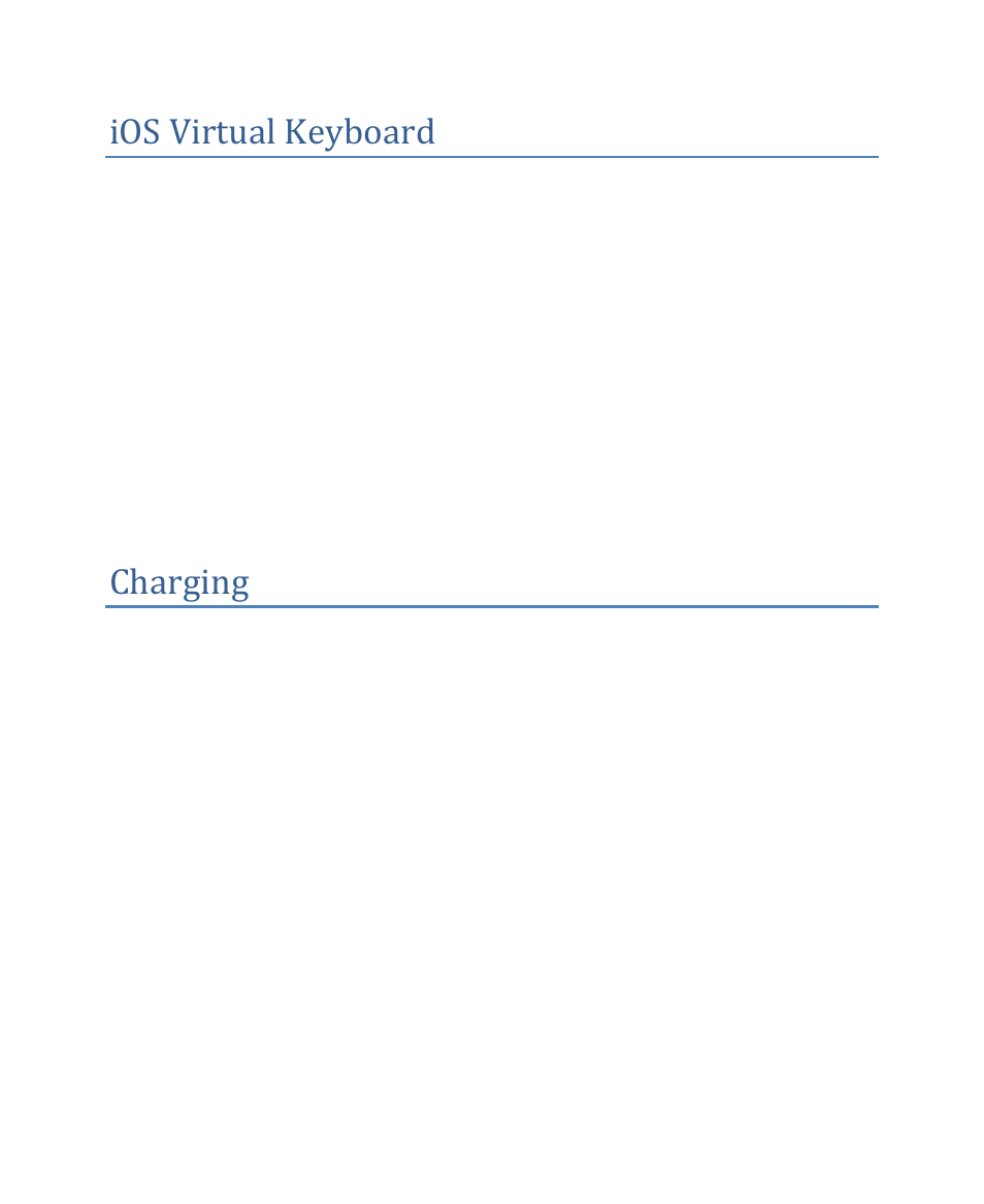 Ios virtual keyboard, Charging | AirTurn DIGIT User Manual | Page 8 / 24