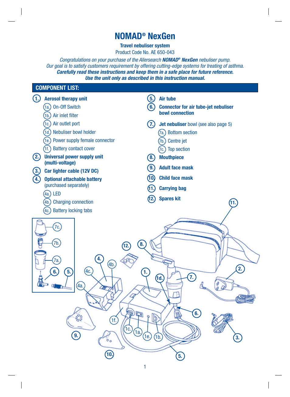 Nomad, Nexgen | Allersearch Nomad NexGen User Manual | Page 2 / 12