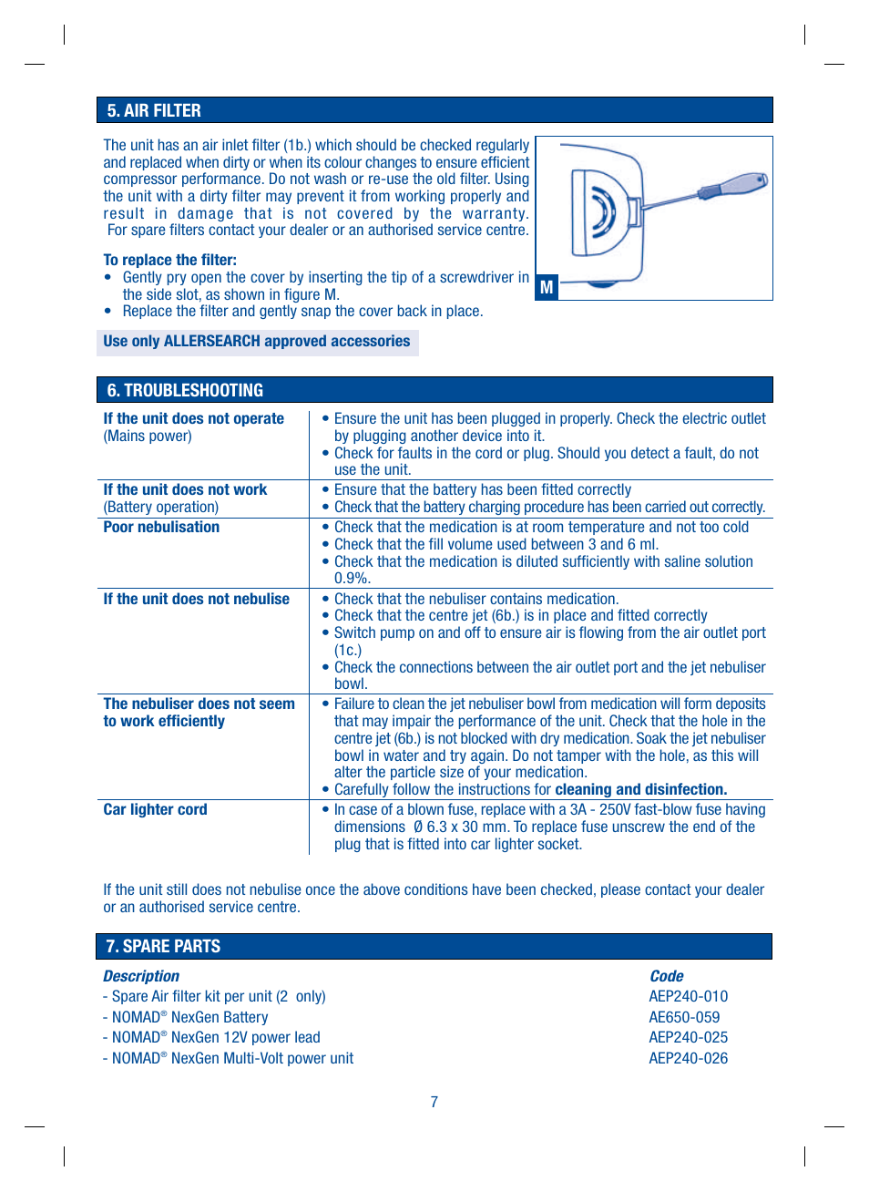 Allersearch Nomad NexGen User Manual | Page 8 / 12