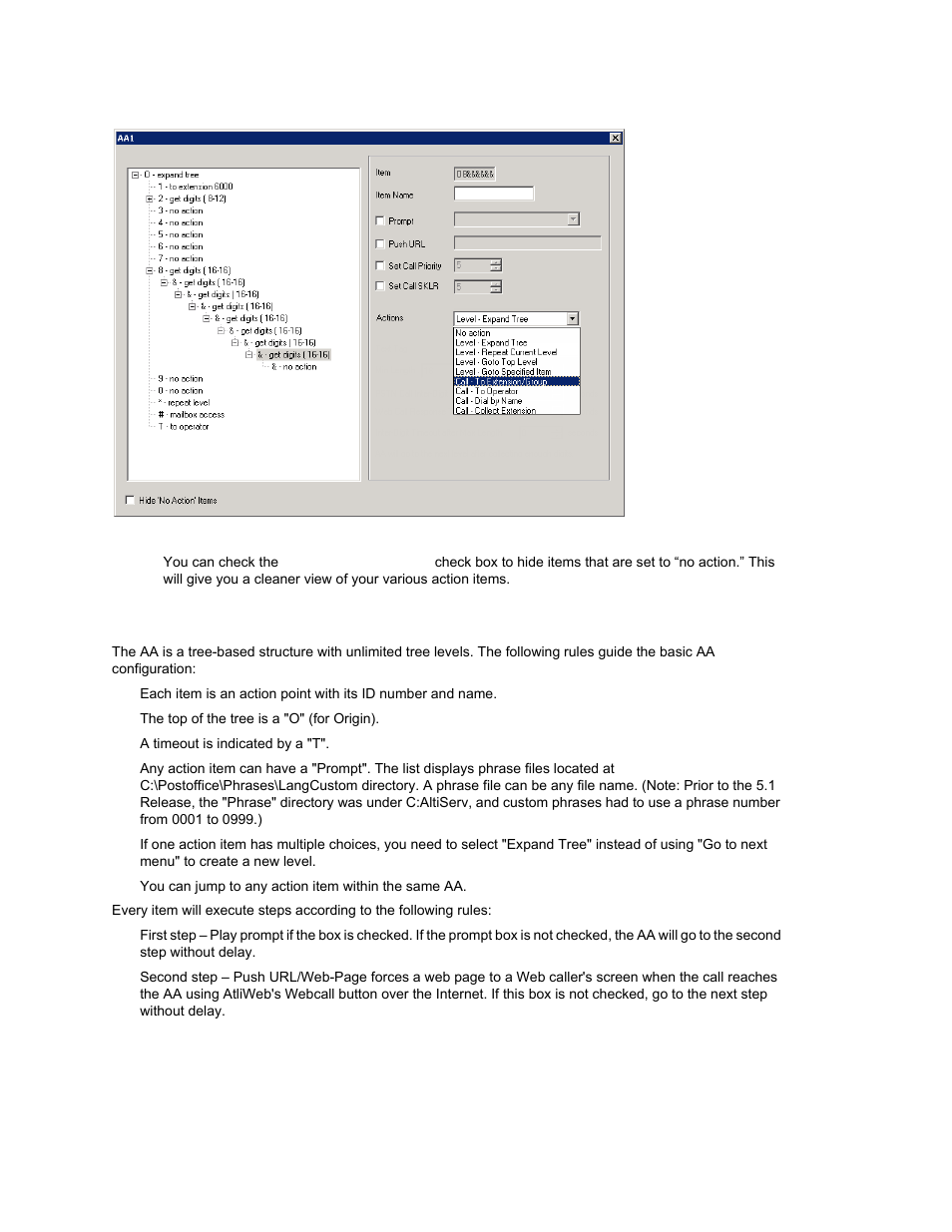 Configuring menu items | AltiGen MAXCS 7.0 Update 1 ACM Administration User Manual | Page 100 / 446