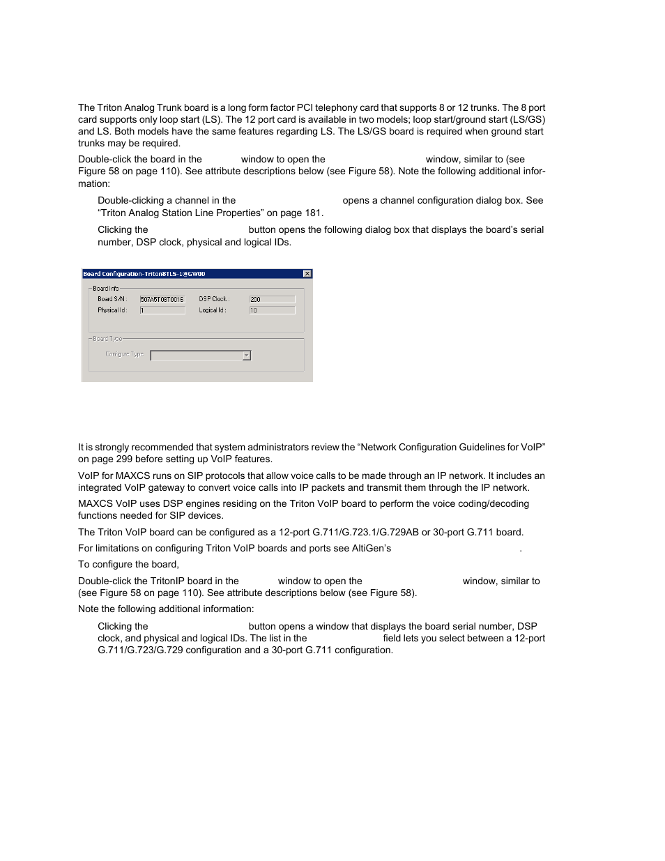 Configuring the triton voip board | AltiGen MAXCS 7.0 Update 1 ACM Administration User Manual | Page 128 / 446