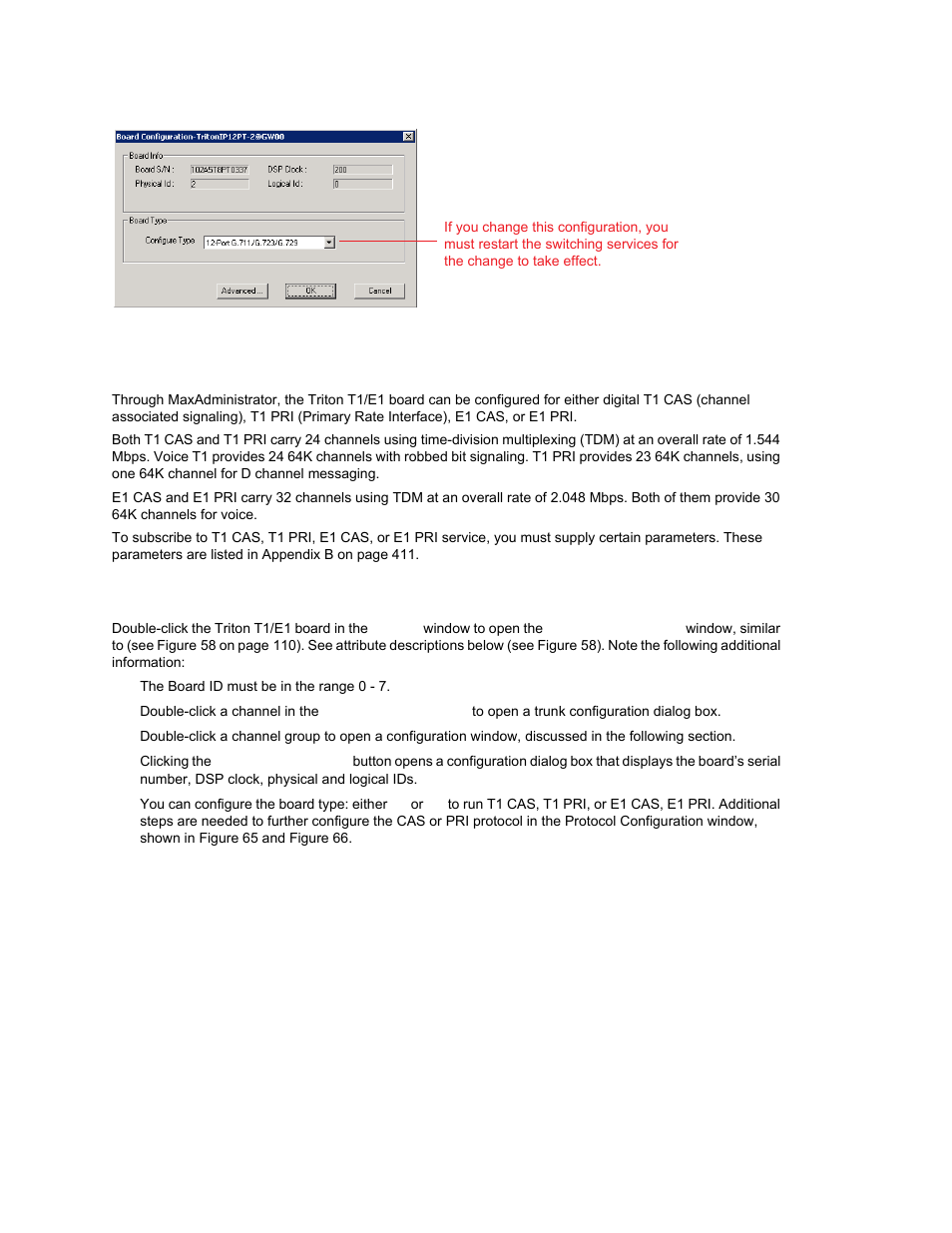 Configuring the triton t1/e1 board, Configuring the board | AltiGen MAXCS 7.0 Update 1 ACM Administration User Manual | Page 129 / 446