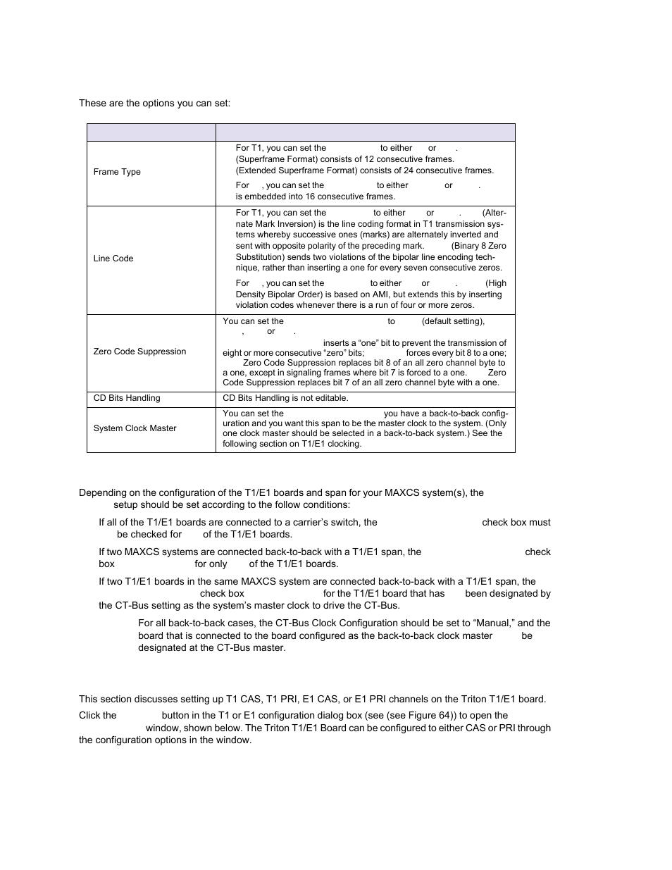 Setting the configurable options, T1/e1 clocking, Setting up channels on the triton t1/e1 board | AltiGen MAXCS 7.0 Update 1 ACM Administration User Manual | Page 133 / 446