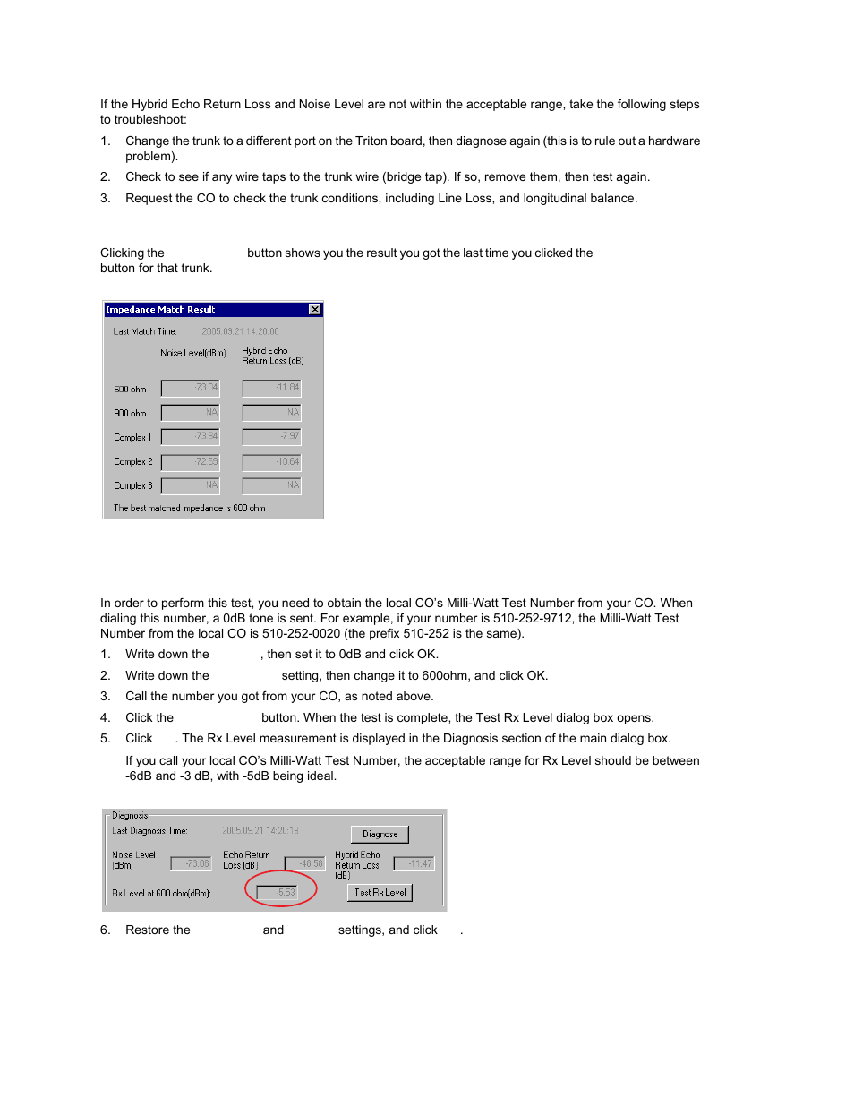 The match result button, Measuring the rx level of a trunk channel | AltiGen MAXCS 7.0 Update 1 ACM Administration User Manual | Page 169 / 446