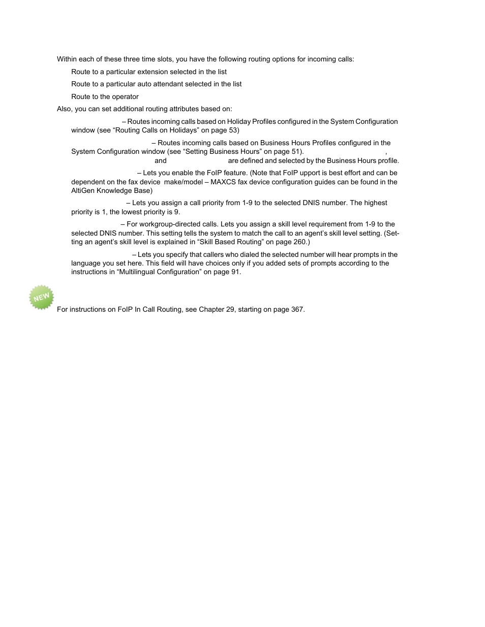 Foip in-call routing | AltiGen MAXCS 7.0 Update 1 ACM Administration User Manual | Page 179 / 446