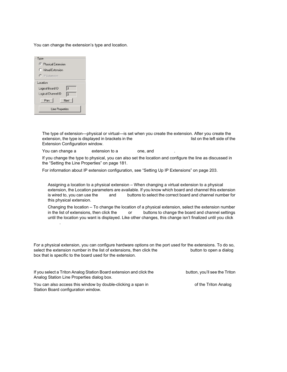 Physical location and type, Setting the line properties | AltiGen MAXCS 7.0 Update 1 ACM Administration User Manual | Page 197 / 446