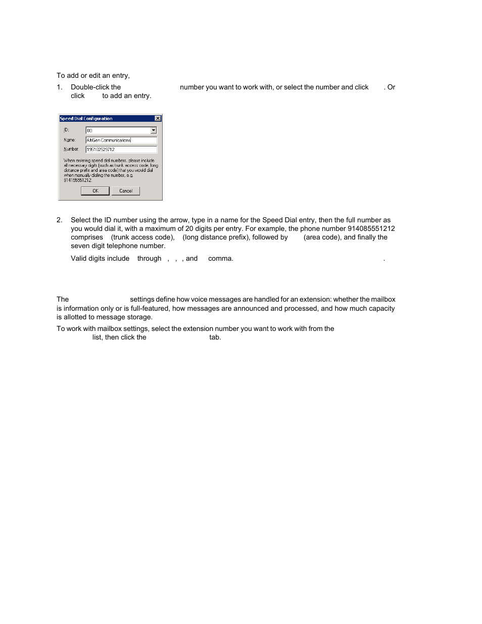 Editing speed dial entries, Setting mailbox options | AltiGen MAXCS 7.0 Update 1 ACM Administration User Manual | Page 203 / 446