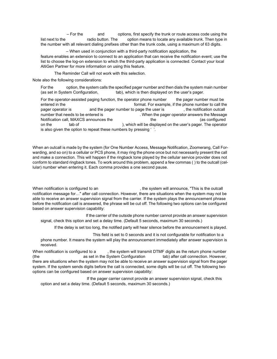 Outcall to cellular or pcs phone numbers, Setting notification timing | AltiGen MAXCS 7.0 Update 1 ACM Administration User Manual | Page 253 / 446