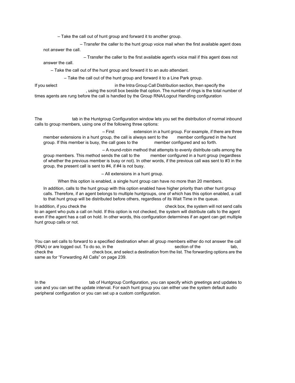 Setting a hunt group’s call distribution rule, Setting queue management options | AltiGen MAXCS 7.0 Update 1 ACM Administration User Manual | Page 256 / 446