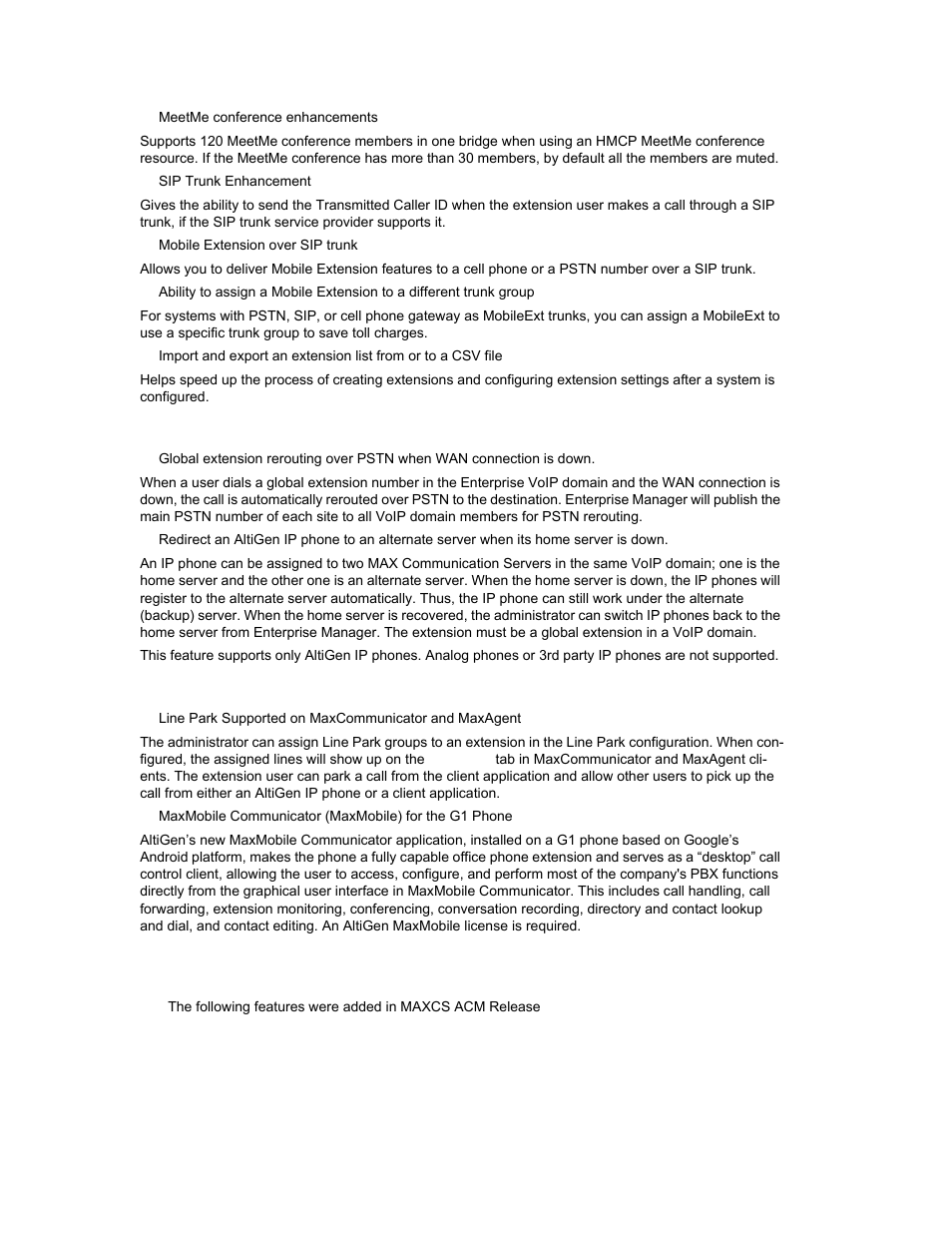 Multi-site voip enterprise management new features, Client application enhancements, Enhancements included in release 6.0 | AltiGen MAXCS 7.0 Update 1 ACM Administration User Manual | Page 28 / 446