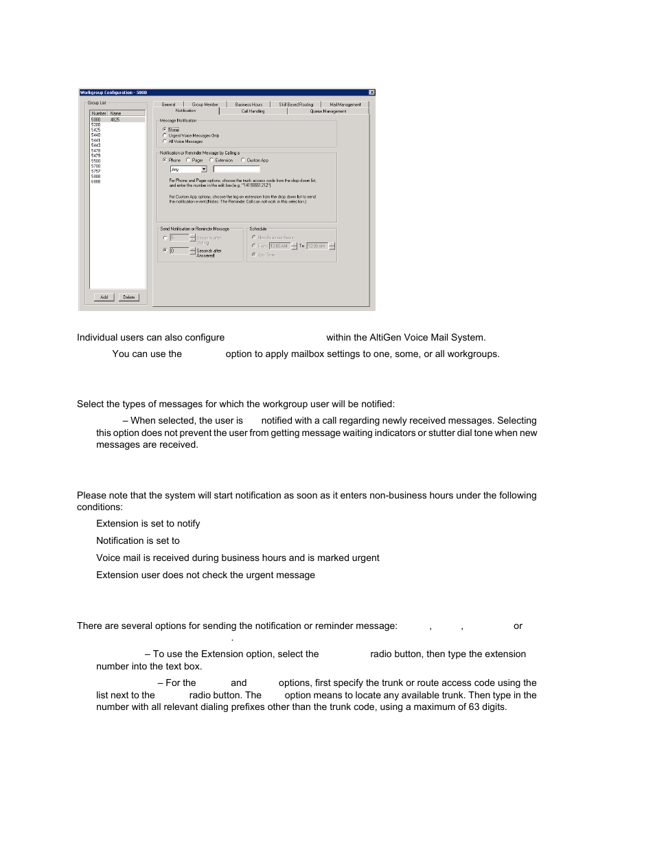 Setting the message types for notification, Setting the type of notification | AltiGen MAXCS 7.0 Update 1 ACM Administration User Manual | Page 283 / 446