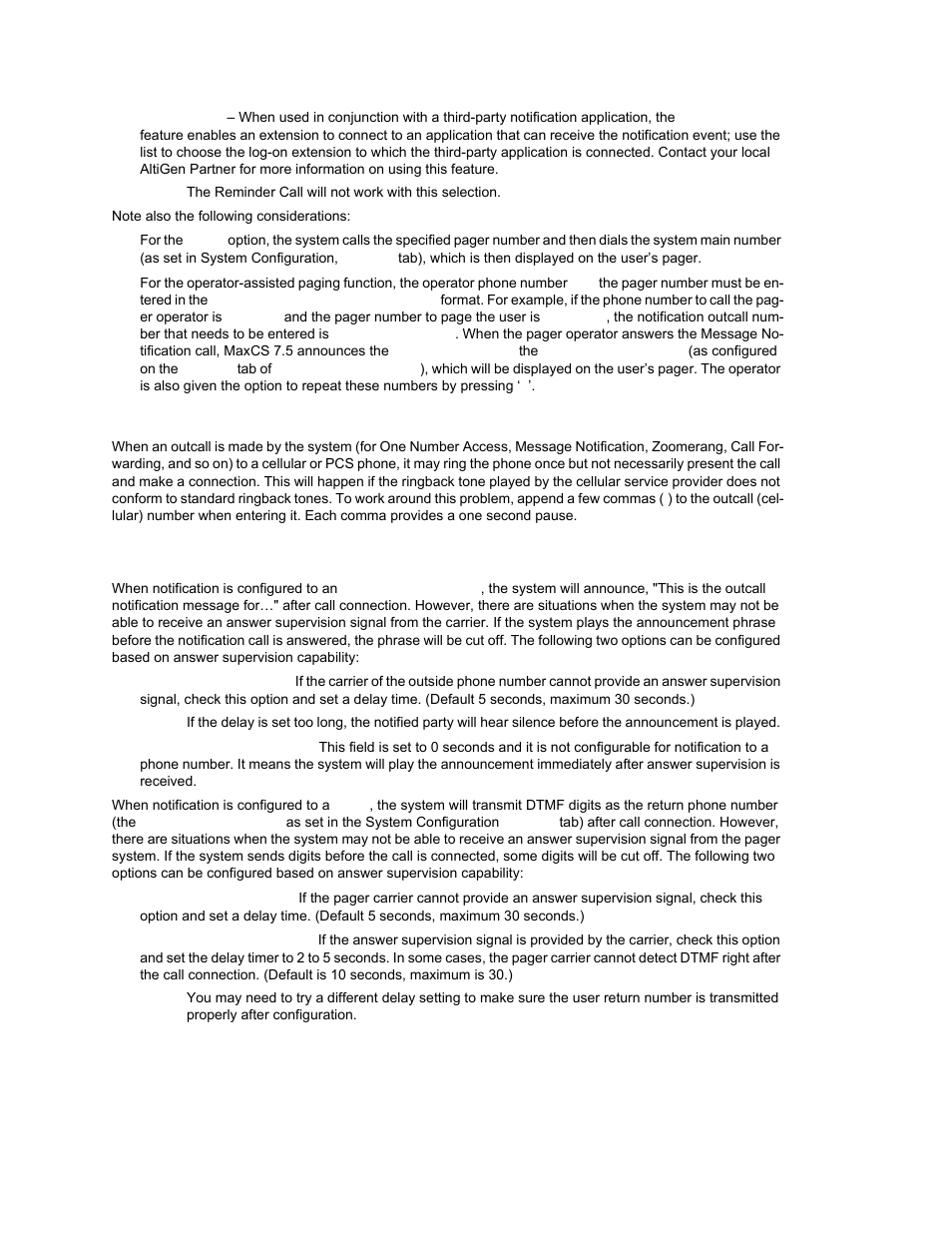 Outcall to cellular or pcs phone numbers, Setting notification timing | AltiGen MAXCS 7.0 Update 1 ACM Administration User Manual | Page 284 / 446