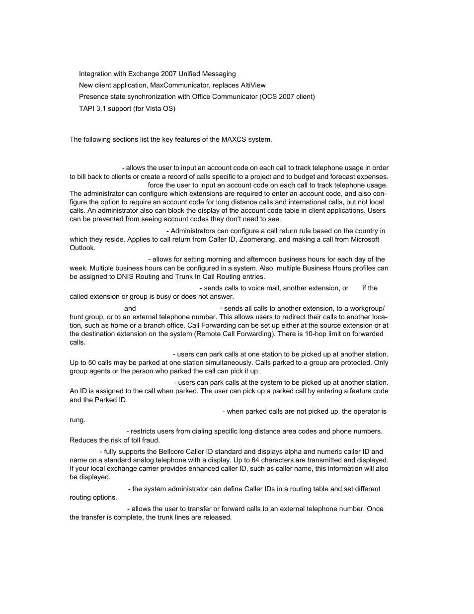 General, System features, Ip pbx features | AltiGen MAXCS 7.0 Update 1 ACM Administration User Manual | Page 29 / 446