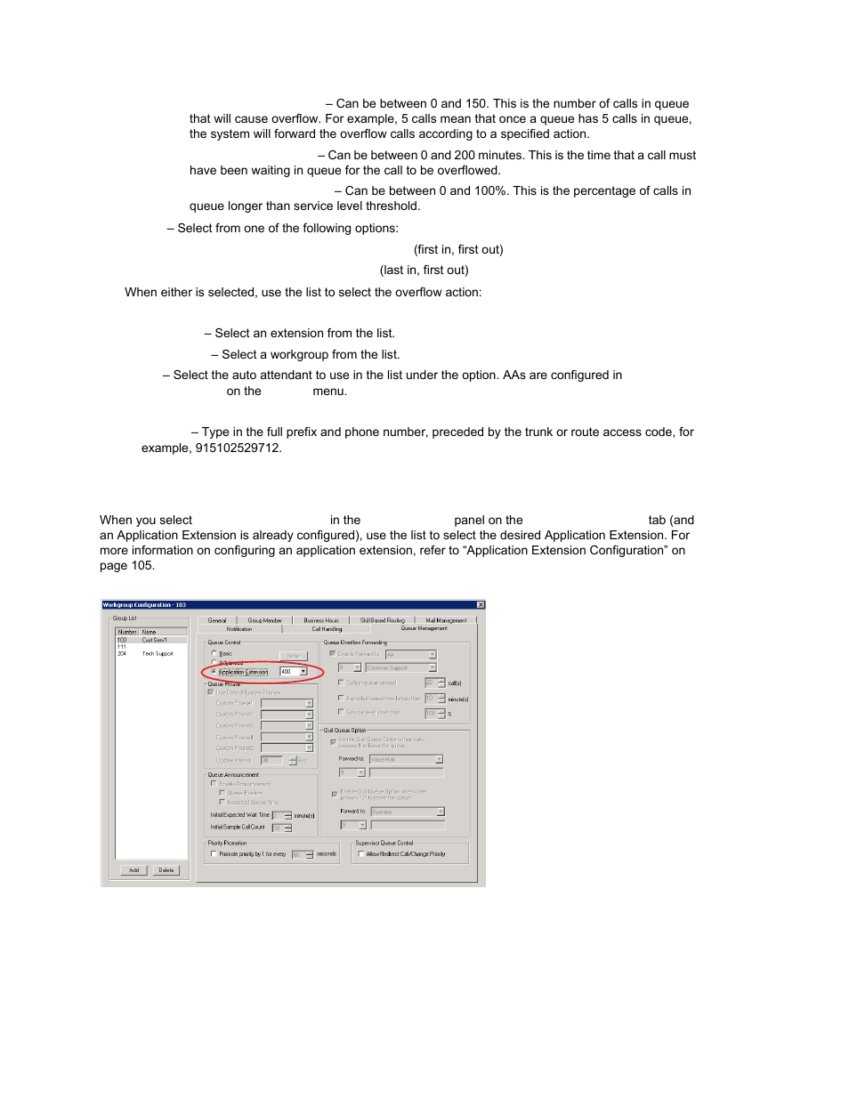 Application extension queue control | AltiGen MAXCS 7.0 Update 1 ACM Administration User Manual | Page 295 / 446