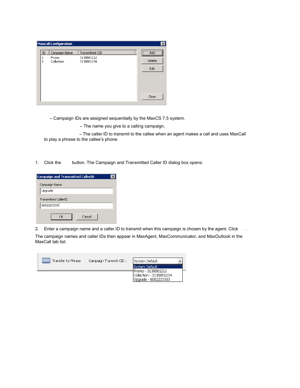 Adding a transmitted cid | AltiGen MAXCS 7.0 Update 1 ACM Administration User Manual | Page 297 / 446