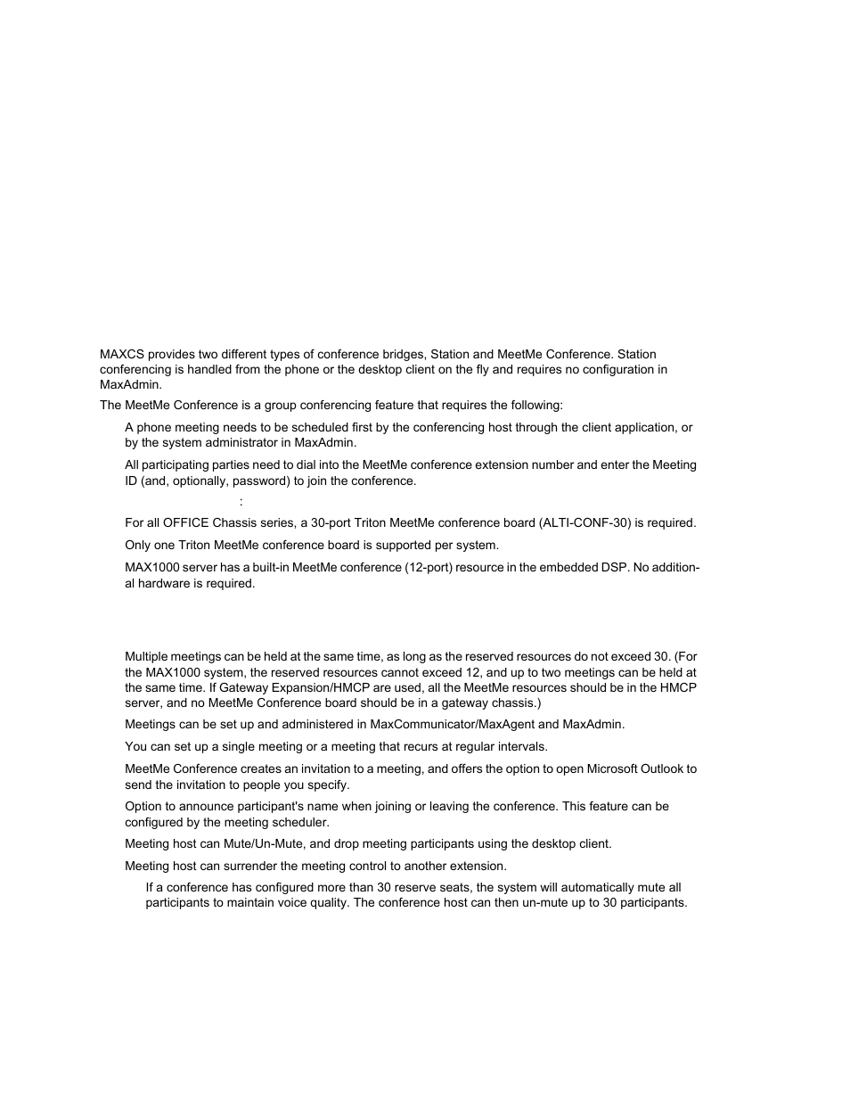 Using meetme conference, Meetme conference features, Hapter | AltiGen MAXCS 7.0 Update 1 ACM Administration User Manual | Page 299 / 446