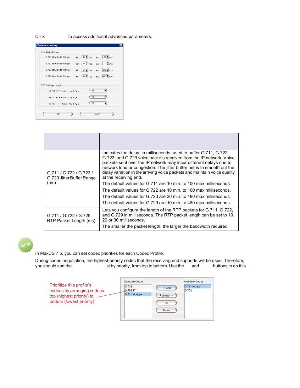 Setting codec priority | AltiGen MAXCS 7.0 Update 1 ACM Administration User Manual | Page 331 / 446