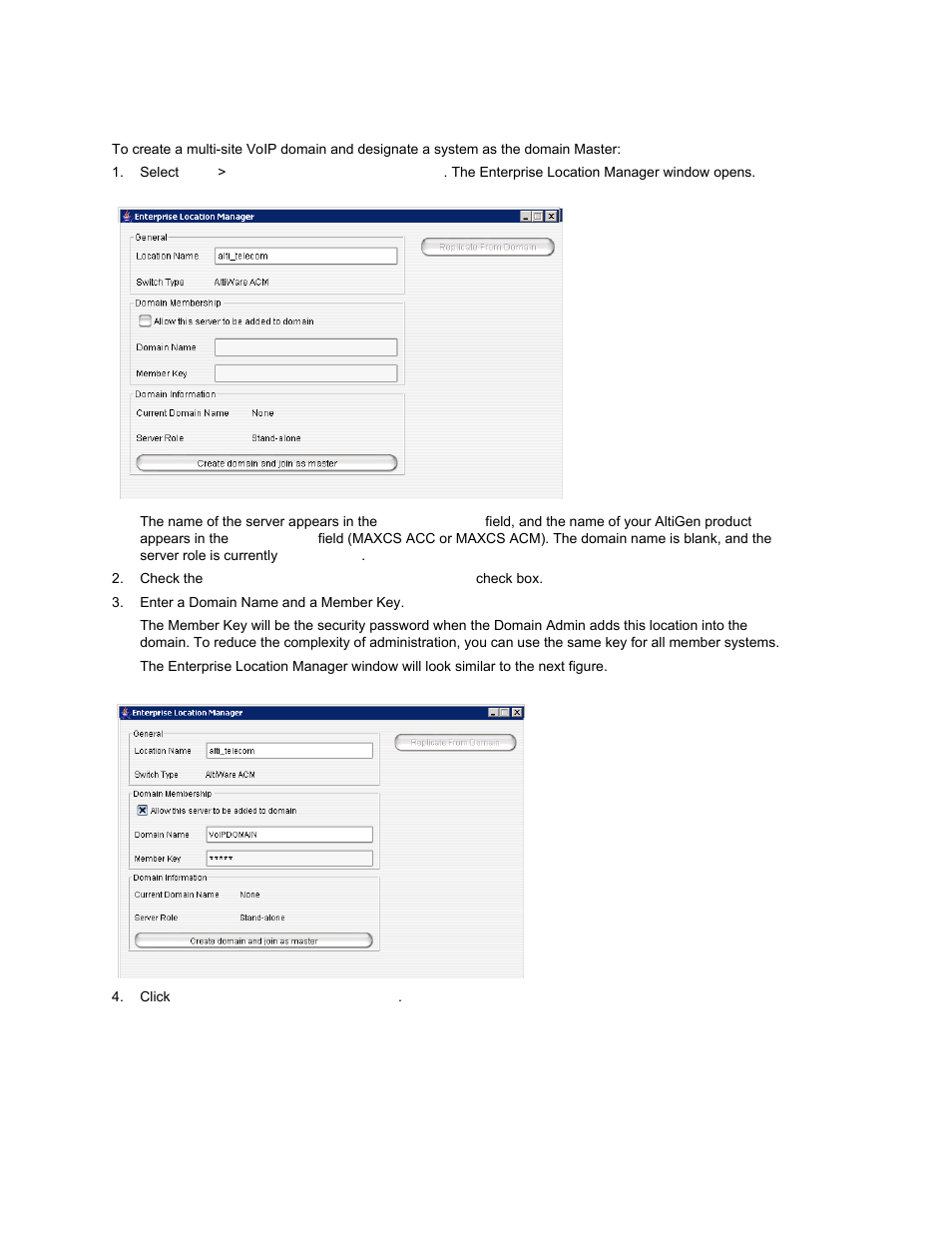 Creating a multi-site voip domain | AltiGen MAXCS 7.0 Update 1 ACM Administration User Manual | Page 341 / 446