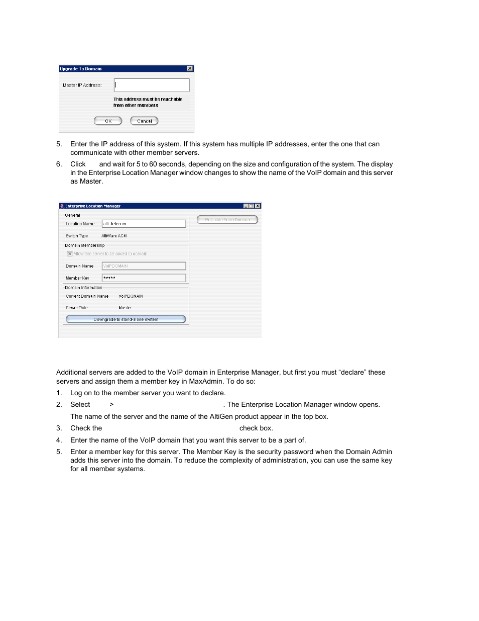 Declaring additional servers for the voip domain | AltiGen MAXCS 7.0 Update 1 ACM Administration User Manual | Page 342 / 446