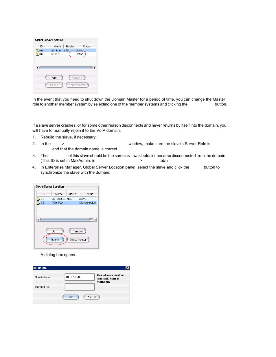 Rejoining a server to the voip domain | AltiGen MAXCS 7.0 Update 1 ACM Administration User Manual | Page 345 / 446
