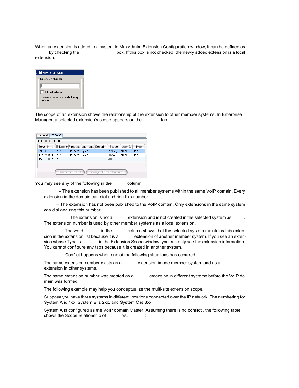 The scope of an extension in the voip domain | AltiGen MAXCS 7.0 Update 1 ACM Administration User Manual | Page 349 / 446