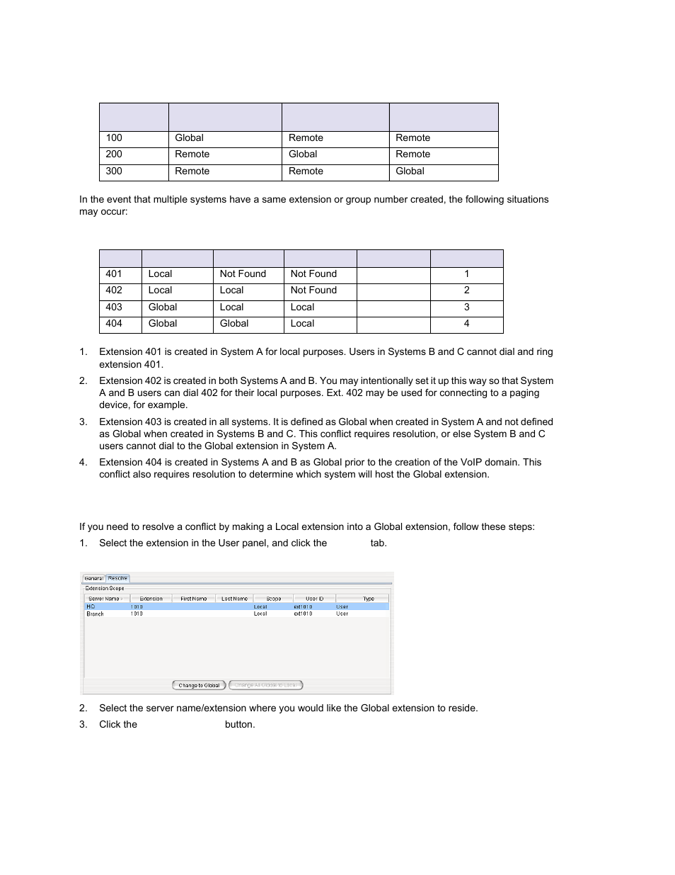 Changing an extension’s scope from local to global | AltiGen MAXCS 7.0 Update 1 ACM Administration User Manual | Page 350 / 446