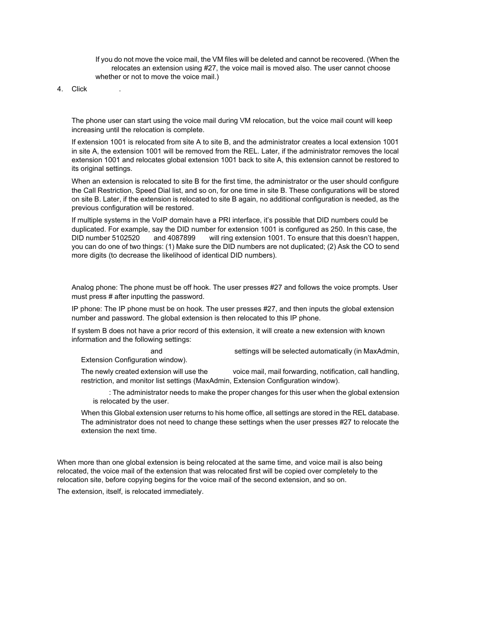 Notes on relocating a global extension, Relocating more than one global extension | AltiGen MAXCS 7.0 Update 1 ACM Administration User Manual | Page 353 / 446