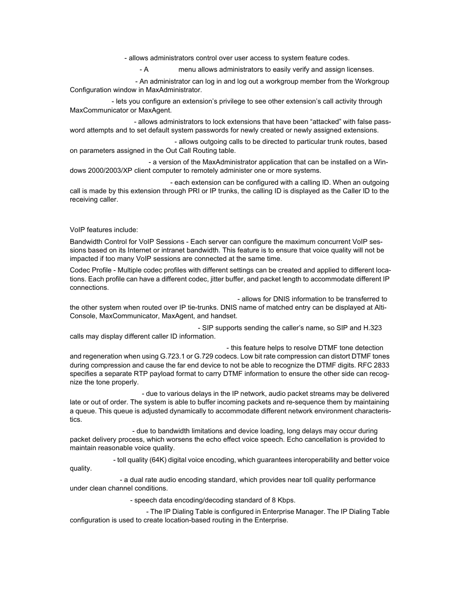 Voice over ip features | AltiGen MAXCS 7.0 Update 1 ACM Administration User Manual | Page 37 / 446