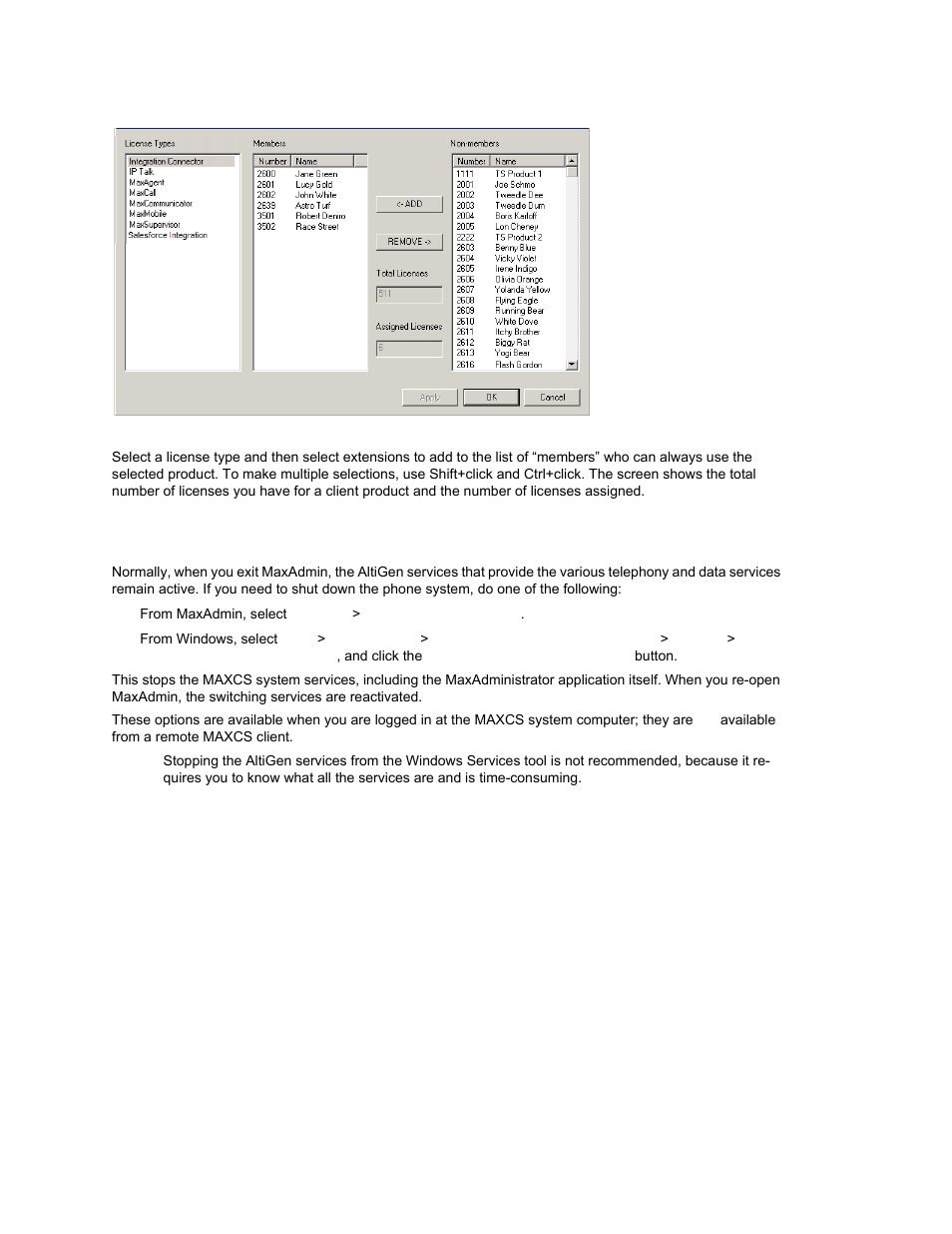 Stopping the altigen switching service | AltiGen MAXCS 7.0 Update 1 ACM Administration User Manual | Page 59 / 446