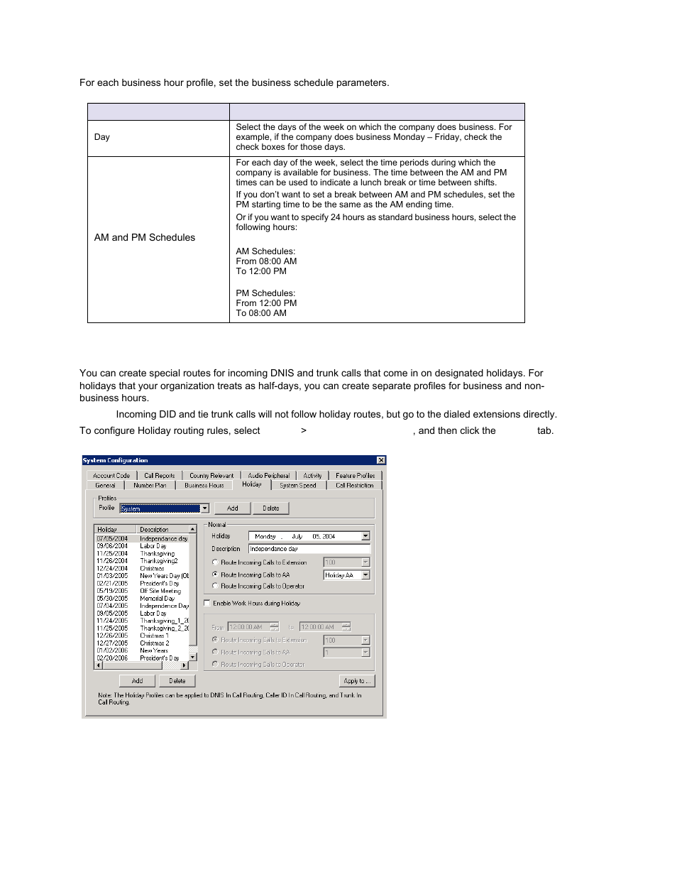 Routing calls on holidays | AltiGen MAXCS 7.0 Update 1 ACM Administration User Manual | Page 69 / 446