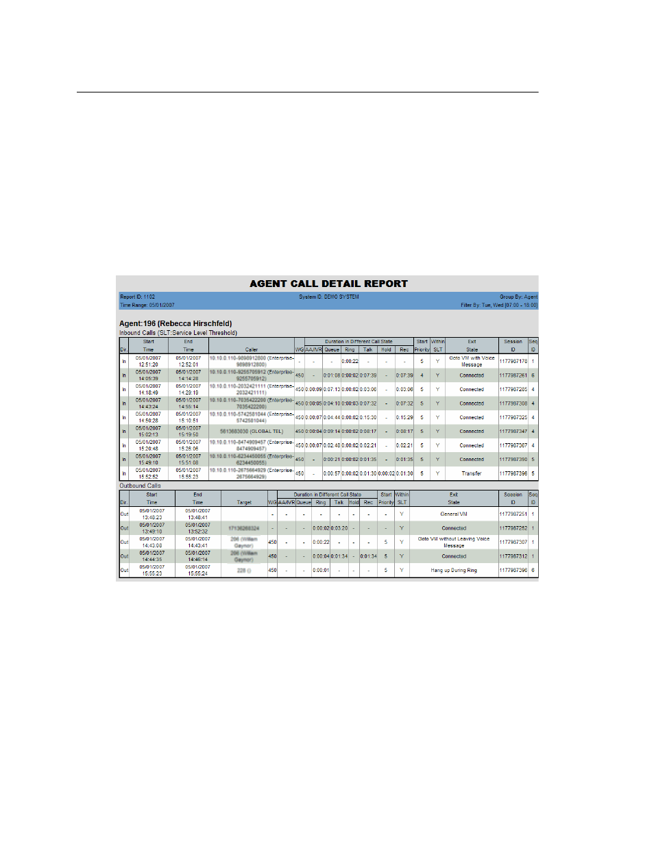 1102 - agent call detail report | AltiGen MAXCS 7.5 AltiReport User Manual | Page 31 / 110