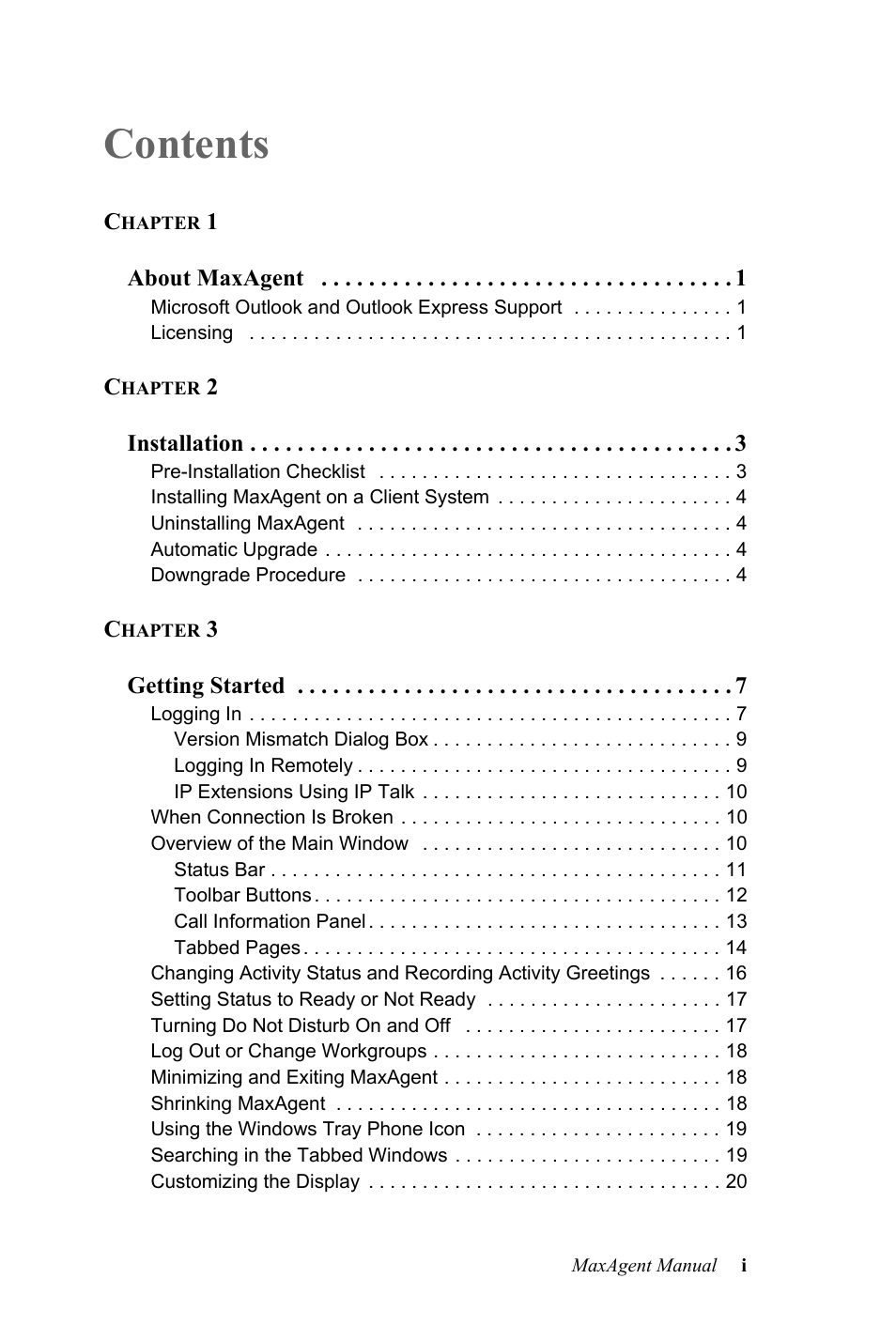 AltiGen MAXCS 7.5 MaxAgent User Manual | Page 3 / 95