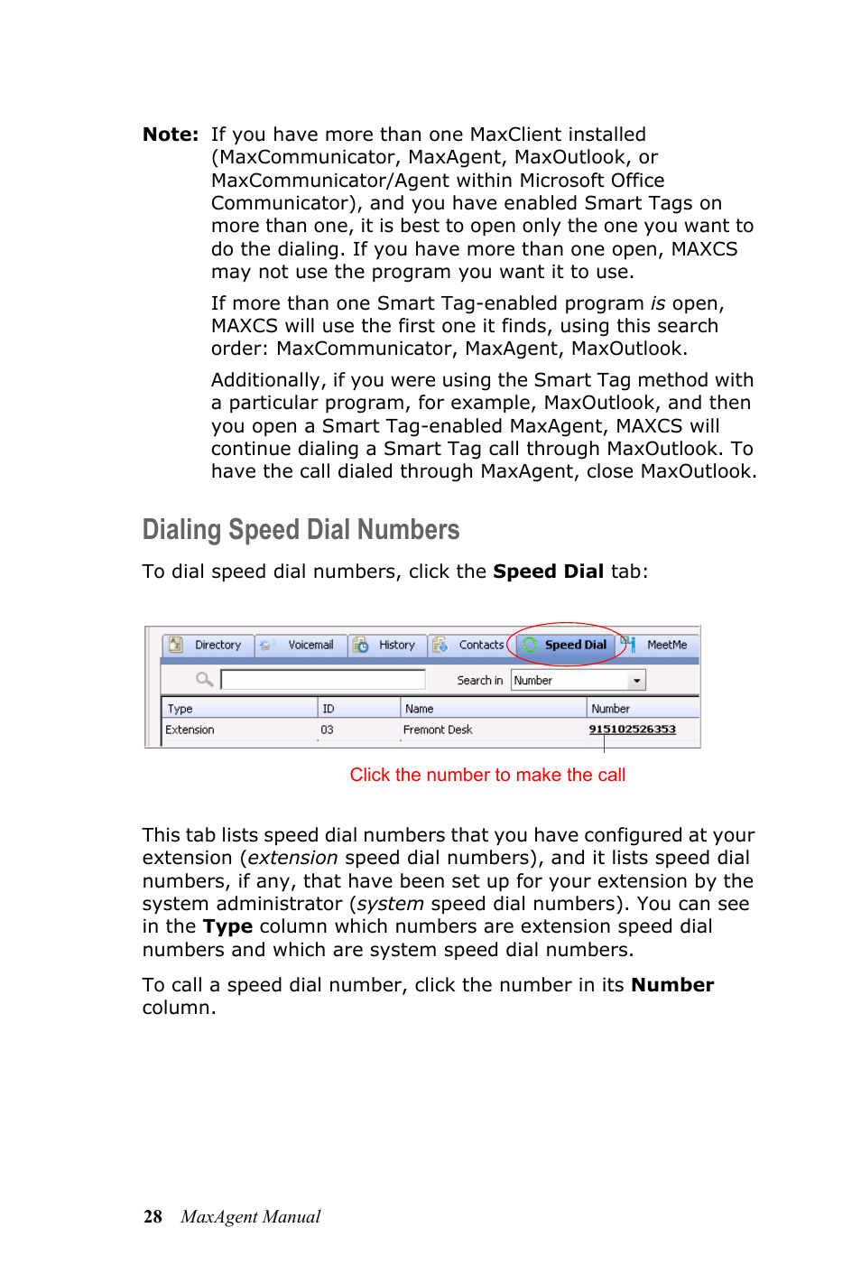 Dialing speed dial numbers | AltiGen MAXCS 7.5 MaxAgent User Manual | Page 34 / 95