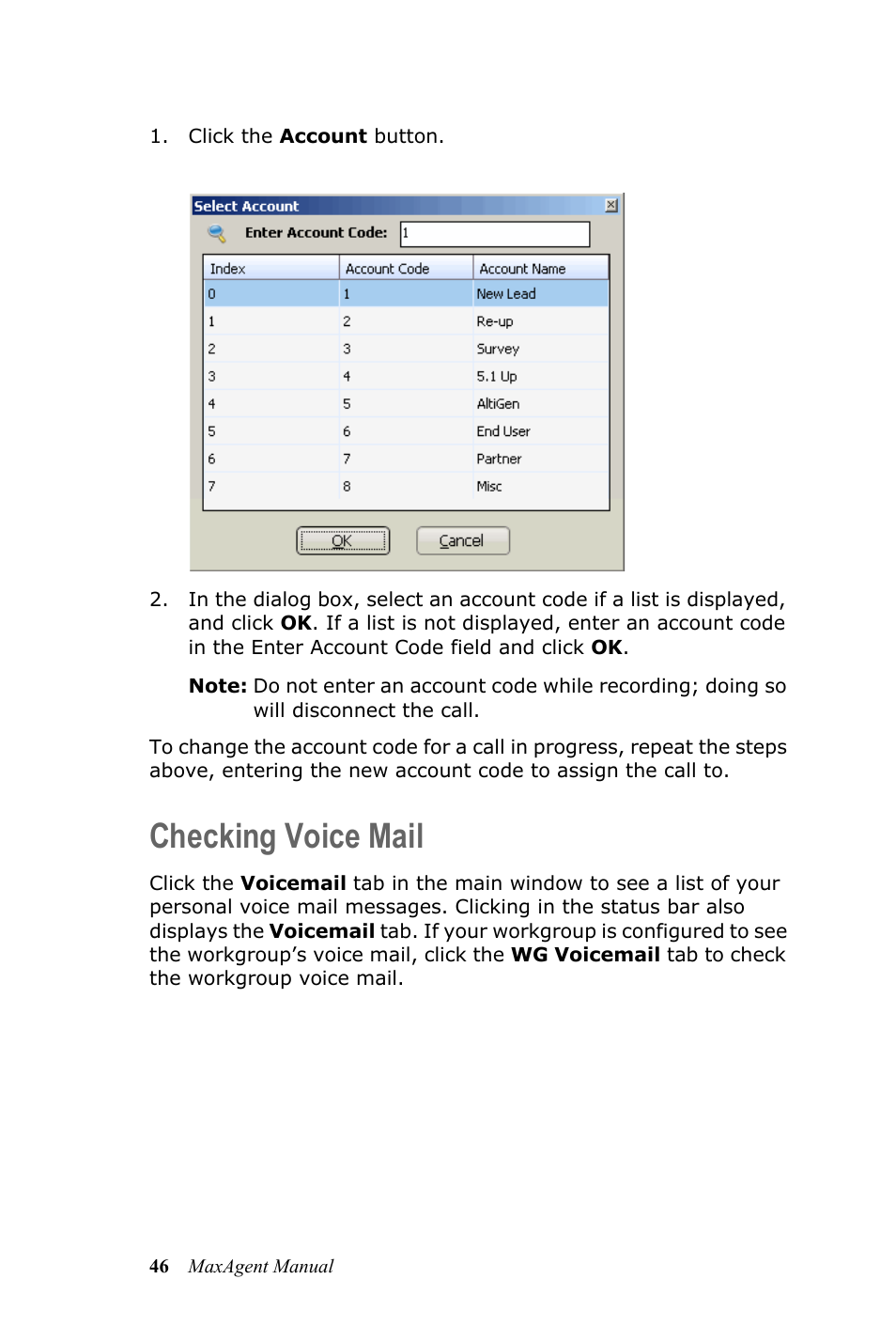 Checking voice mail | AltiGen MAXCS 7.5 MaxAgent User Manual | Page 52 / 95