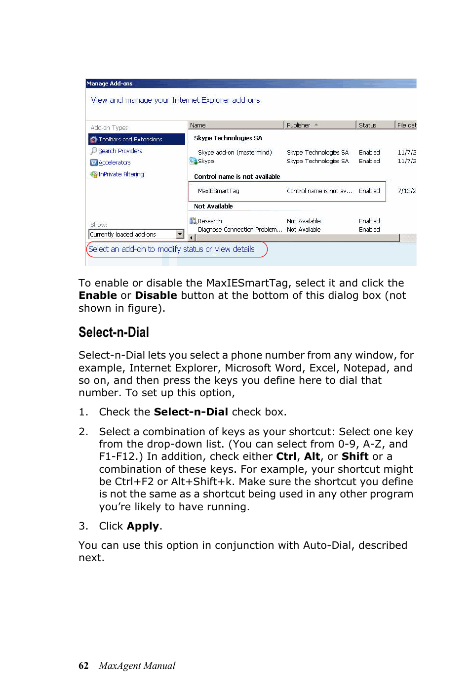 Select-n-dial | AltiGen MAXCS 7.5 MaxAgent User Manual | Page 68 / 95