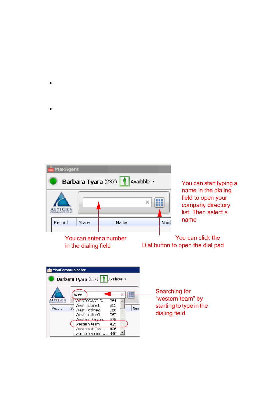 Dialing out | AltiGen MAXCS 7.5 MaxCommunicator User Manual | Page 30 / 89