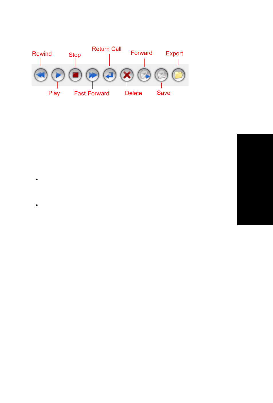 Save at remote server or export locally, Deleting messages, Returning a call | Attaching a note | AltiGen MAXCS 7.5 MaxCommunicator User Manual | Page 51 / 89