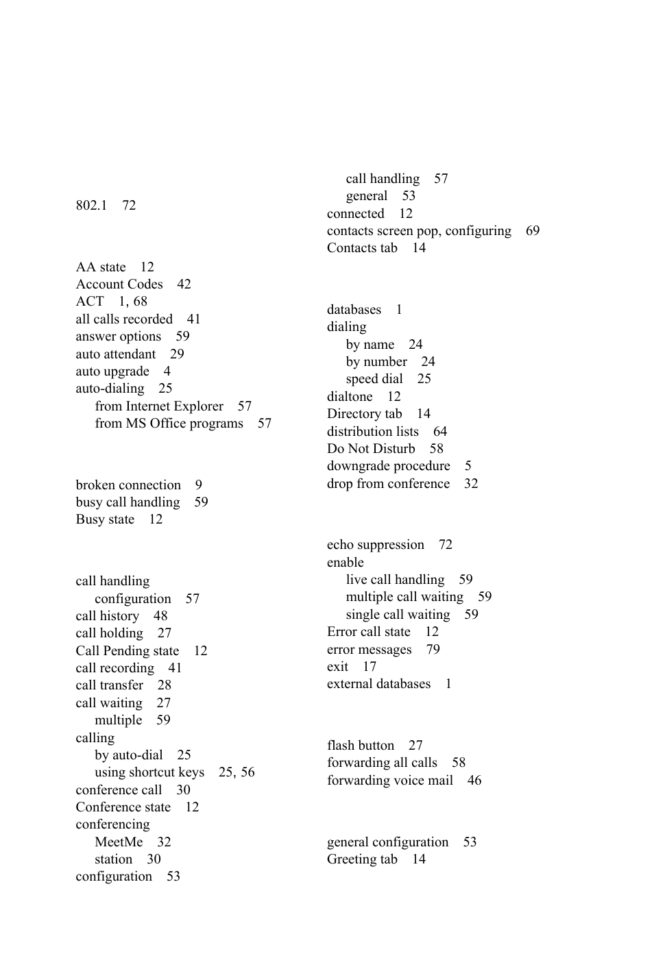 Index, Numerics | AltiGen MAXCS 7.5 MaxCommunicator User Manual | Page 87 / 89