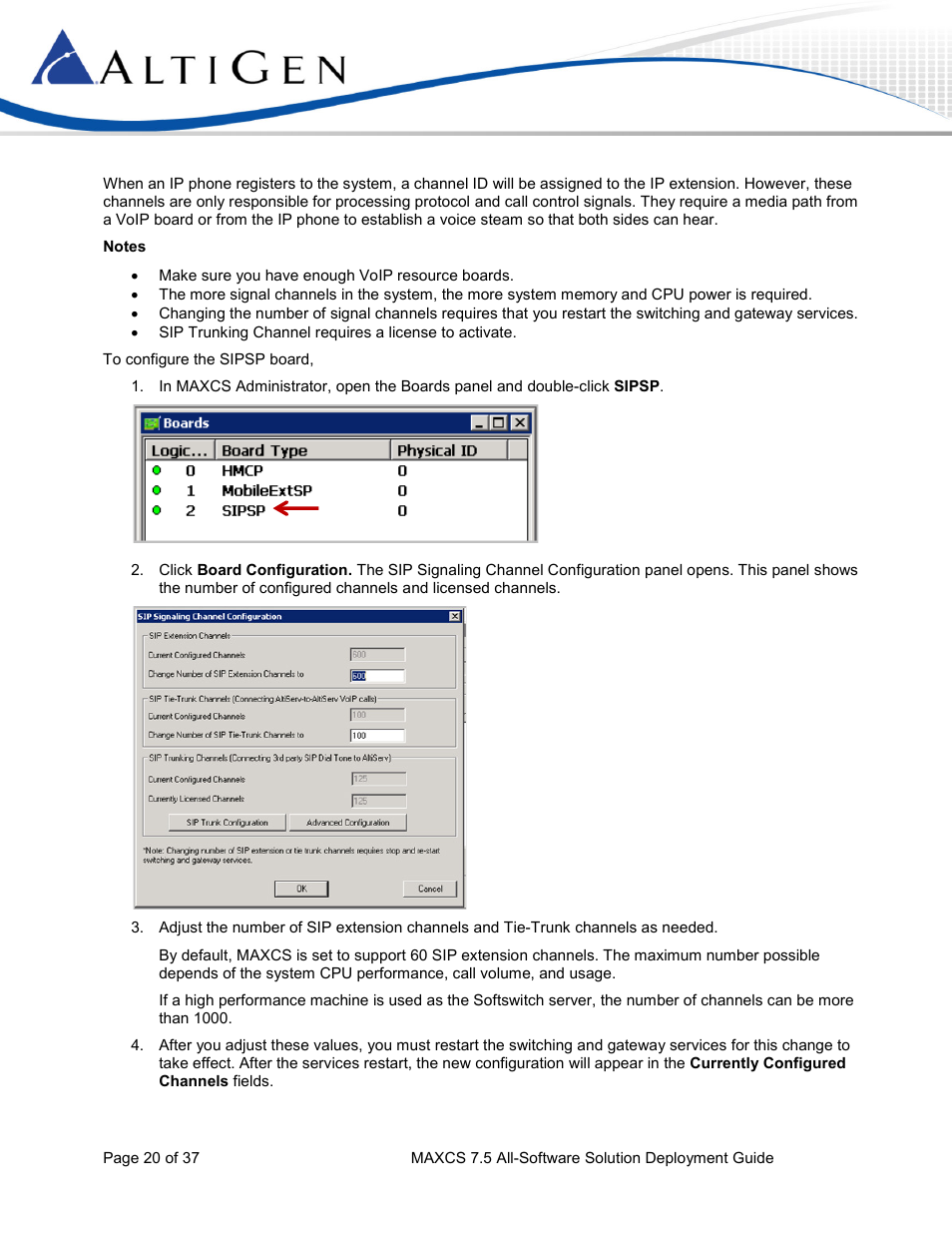 AltiGen MAXCS 7.5 Softswitch Deployment Guide User Manual | Page 20 / 37