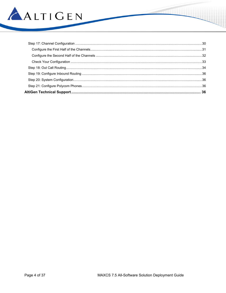 AltiGen MAXCS 7.5 Softswitch Deployment Guide User Manual | Page 4 / 37