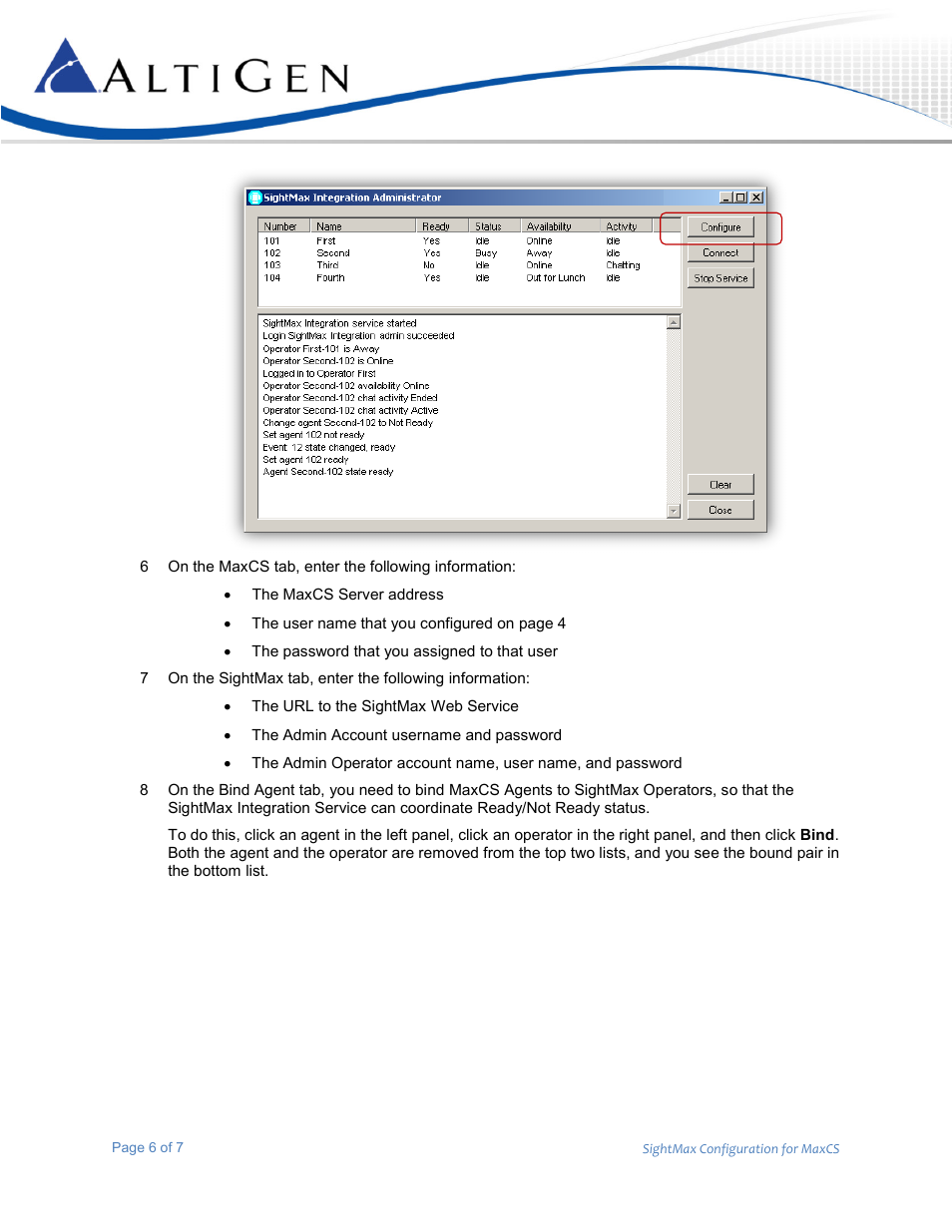 AltiGen MAXCS 7.5 SightMax Configuration Guide User Manual | Page 6 / 7